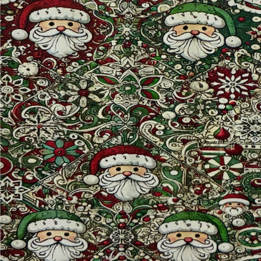 Festive Santa Claus Holiday Shower Curtain - Red and Green